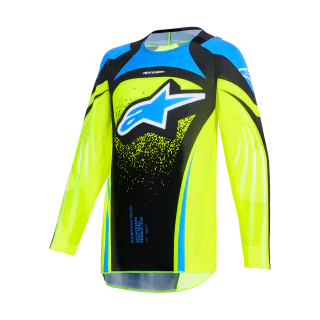 Alpinestars Kinder Cross Shirt 2026 Supertech Nomur - Donker Navy / Fluo Geel / Ucla / Blauw