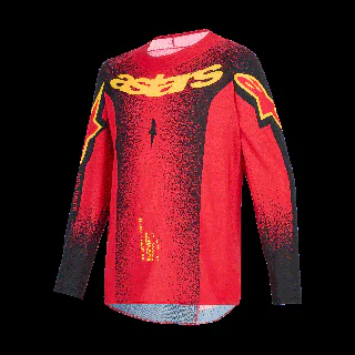 Alpinestars Kinder Cross Shirt 2026 Supertech Scenz - Rood / Zwart / Geel