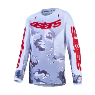 Alpinestars Kinder Crosskleding 2027 Fluid Lone - Camo Grijs / Wit / Fire Rood
