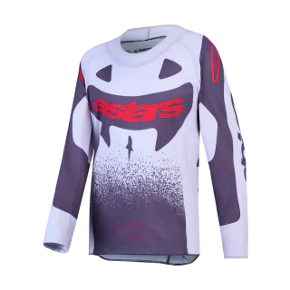 Alpinestars Kinder Crosskleding 2027 Supertech Swan - Licht Lilac / Donker Grijs / Fluo Rood
