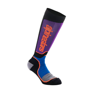 Alpinestars Kinder Cross Sokken MX PLUS - Zwart / Royal Blauw / Paars