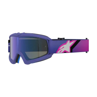 Alpinestars Kinder Crossbril Vision Corp - Fluo Paars / Roze - Spiegel Blauw Lens