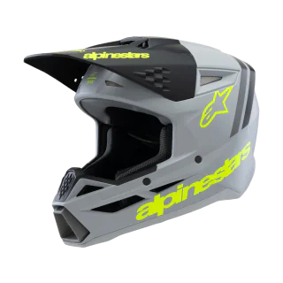Alpinestars Kinder Crosshelm S-M3 Radium - Grijs / Zwart / Fluo Geel