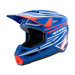 Alpinestars Kinder Crosshelm S-M3 Wurx - Blauw / Rood / Wit / Zwart