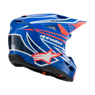 Alpinestars Kinder Crosshelm S-M3 Wurx - Blauw / Rood / Wit / Zwart