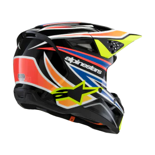 Alpinestars Kinder Crosshelm S-M3 Wurx - Zwart / Fluo Geel / Blauw / Rood