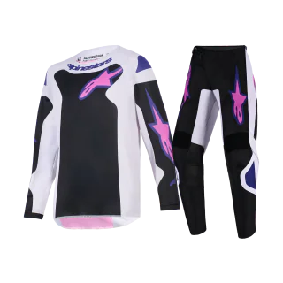 Alpinestars Kinder Crosskleding 2026 Fluid Grid - Zwart / Licht Grijs / Paars