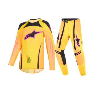 Alpinestars Kinder Crosskleding 2026 Supertech Nomur - Oranje / Geel / Roze