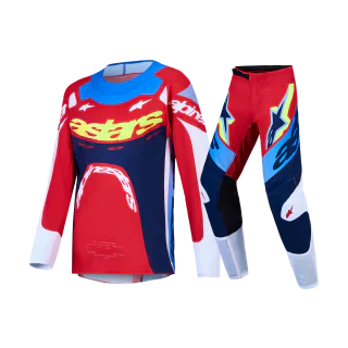Alpinestars Kinder Crosskleding 2027 Supertech Dyna - Fire Rood / Wit / Navy / Blauw