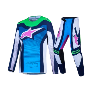 Alpinestars Kinder Crosskleding 2027 Supertech Maven - Wit / Blithe Blauw / Fluo Groen