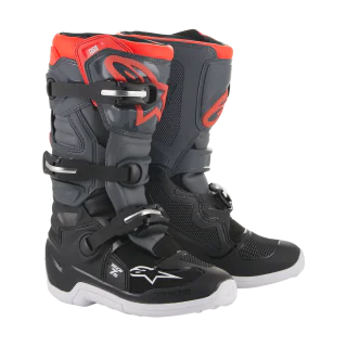 Alpinestars Kinder Crosslaarzen Tech 7S - Zwart / Donker Grijs / Rood Fluo