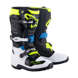 Alpinestars Kinder Crosslaarzen Tech 7S - Zwart / Enamel Blauw / Fluo Geel