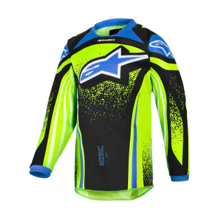 Alpinestars Mini Cross Shirt 2026 Racer Nomur - Donker Navy / Fluo Geel / Ucla / Blauw