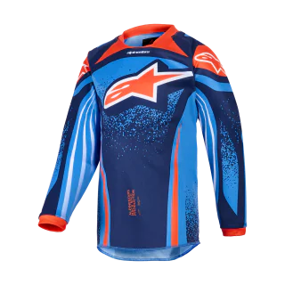 Alpinestars Mini Cross Shirt 2026 Racer Nomur - Donker Navy / Oranje / Ucla / Blauw