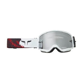 Fox Crossbril Main II Kairos - Wit / Fluo Rood - Chrome Spark Lens