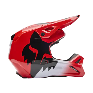 Fox Kinder Crosshelm V1 Shield - Fluo Rood