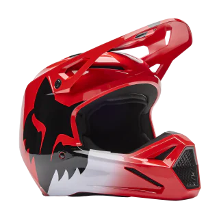 Fox Kinder Crosshelm V1 Shield - Fluo Rood