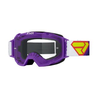 FXR Crossbril Maverick Prime - Paars / Wit / Zwart - Clear Lens