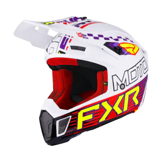 FXR Crosshelm Clutch Race Div - Wit / Paars / Rood