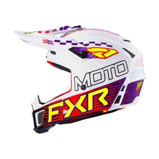 FXR Crosshelm Clutch Race Div - Wit / Paars / Rood