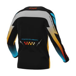 FXR Kinder Cross Shirt 2026 Clutch Pro - Grijs / Sky / Oranje