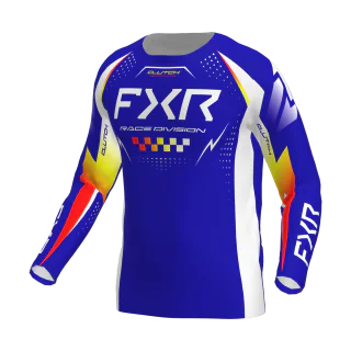 FXR Kinder Cross Shirt 2026 Clutch Pro - Royal / Geel / Rood