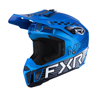FXR Kinder Crosshelm Clutch - Blauw / Wit