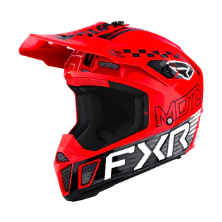 FXR Kinder Crosshelm Clutch - Rood / Wit