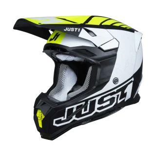 Just1 Crosshelm J22F Dynamo - Zwart / Wit / Fluo Geel