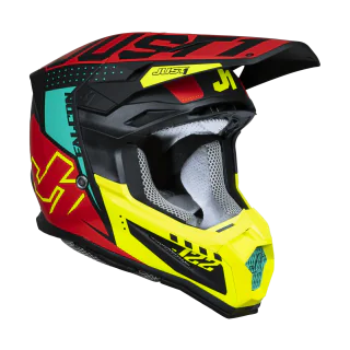 Just1 Crosshelm J22F Falcon - Rood / Fluo Geel / Zwart