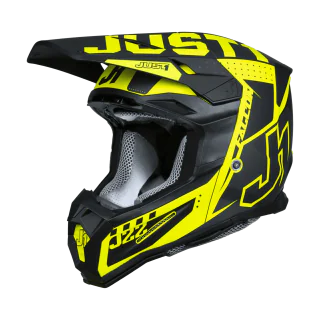 Just1 Crosshelm J22F Falcon - Zwart / Titanium / Fluo Geel