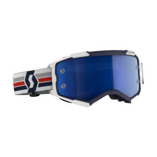 Scott Crossbril Fury - Blauw / Wit - Spiegel Electric Blauw Lens