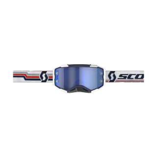 Scott Crossbril Fury - Blauw / Wit - Spiegel Electric Blauw Lens