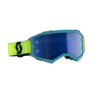 Scott Crossbril Fury - Teal Blauw / Neon Geel - Spiegel Electric Blauw Lens