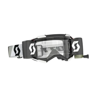 Scott Crossbril Roll-Off Fury WFS Premium - Zwart / Wit - Clear Lens