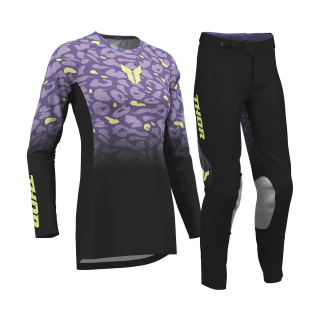 Thor Dames Crosskleding 2027 Launchmode Spotted - Zwart / Paars