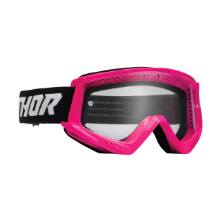 Thor Kinder Crossbril Combat Racer - Fluo Roze / Zwart - Clear Lens