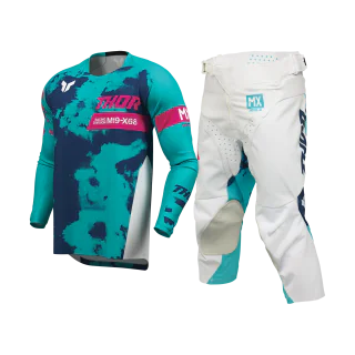 Thor Kinder Crosskleding 2026 Launchmode Bleach - Wit / Aqua