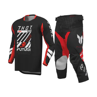 Thor Kinder Crosskleding 2026 Launchmode Futura - Zwart / Rood