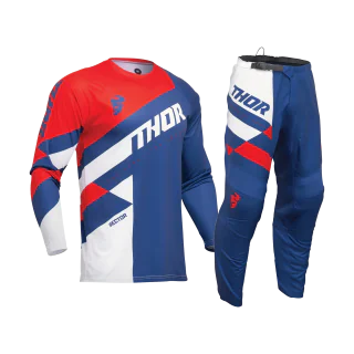 Thor Kinder Crosskleding Sector Checker - Navy / Rood