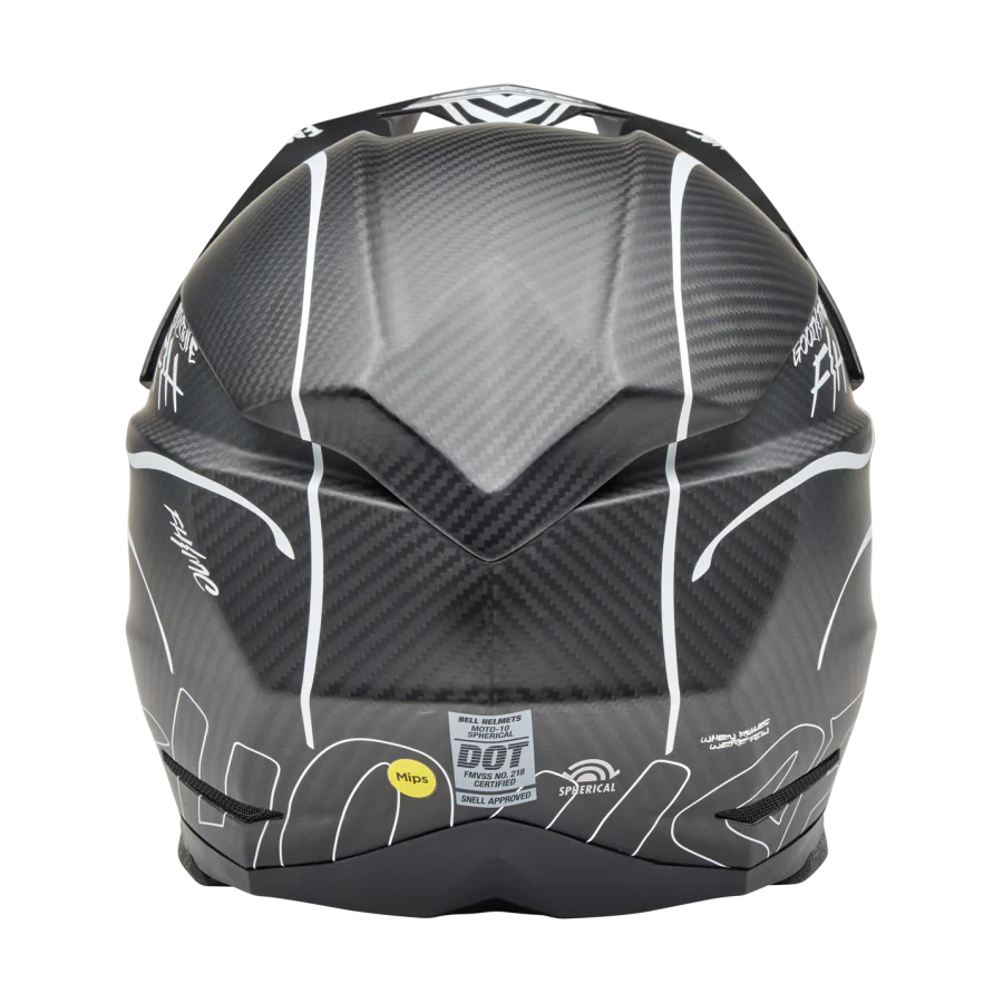 Bell Crosshelm Moto-10 Spherical Fasthouse Raven - Mat Zwart / Wit