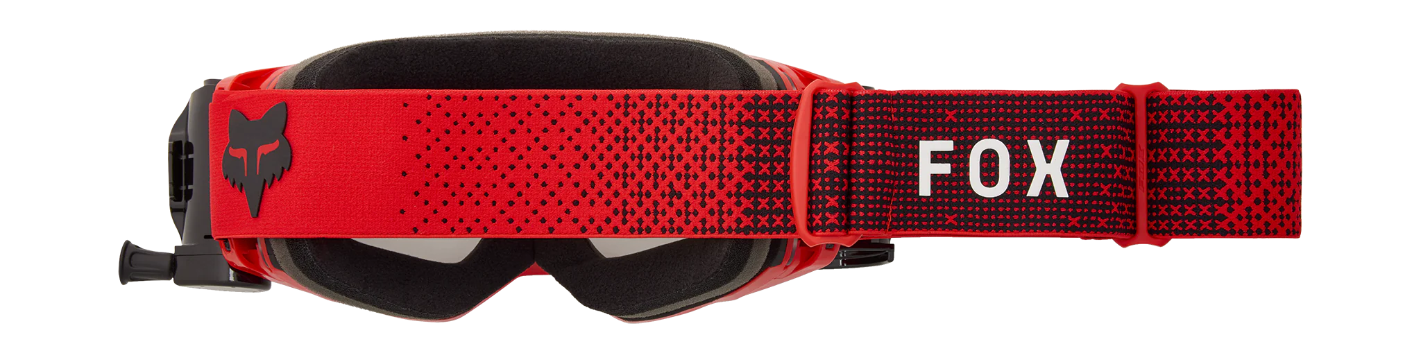 Fox Crossbril Roll-Off Vue - Fluo Rood - Clear Lens