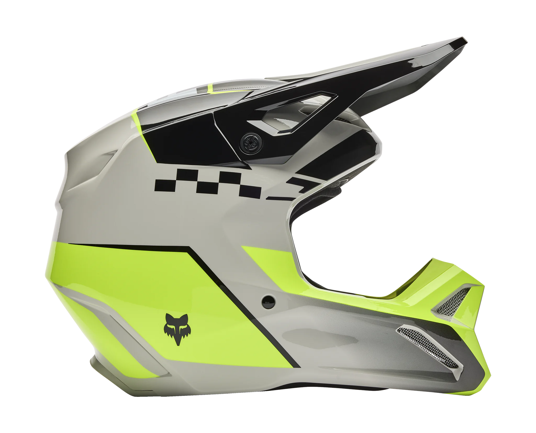 Fox Crosshelm V1 Collect - Grijs / Geel