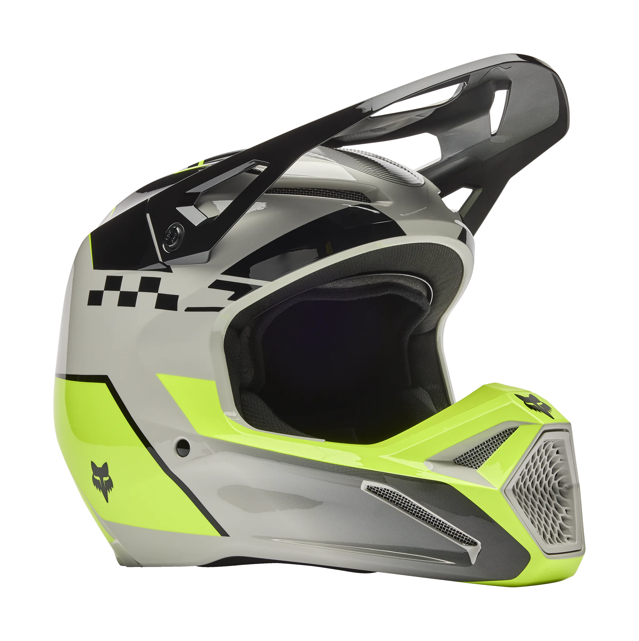 Fox Crosshelm V1 Collect - Grijs / Geel