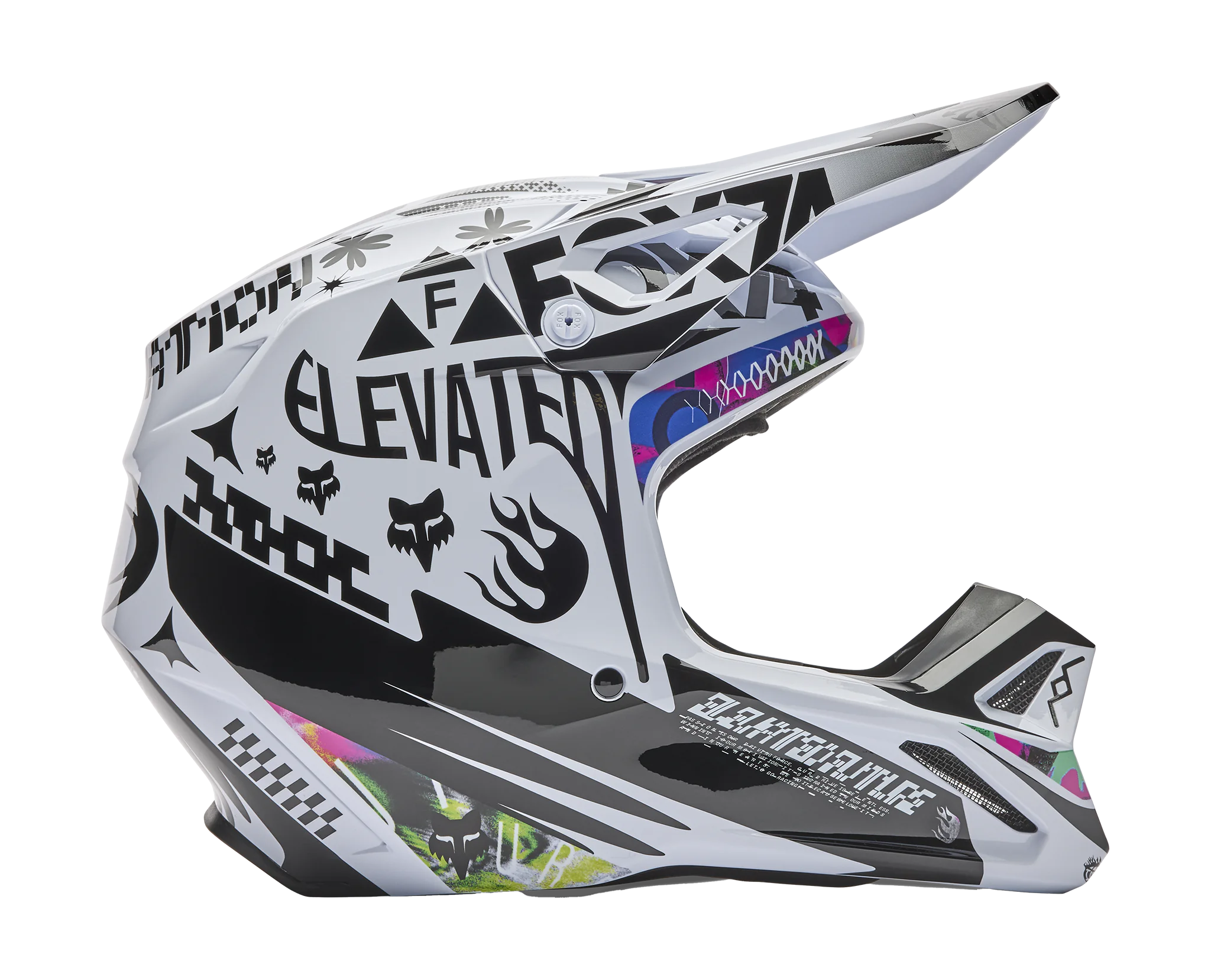 Fox Crosshelm V1 Image Cosmo - Wit / Zwart