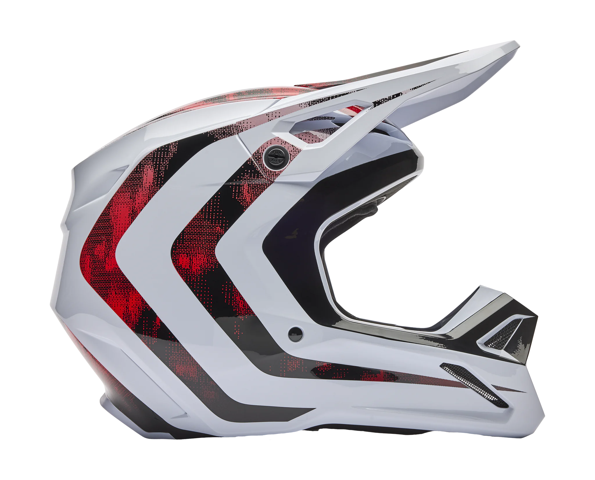 Fox Crosshelm V1 Kairos - Wit / Fluo Rood