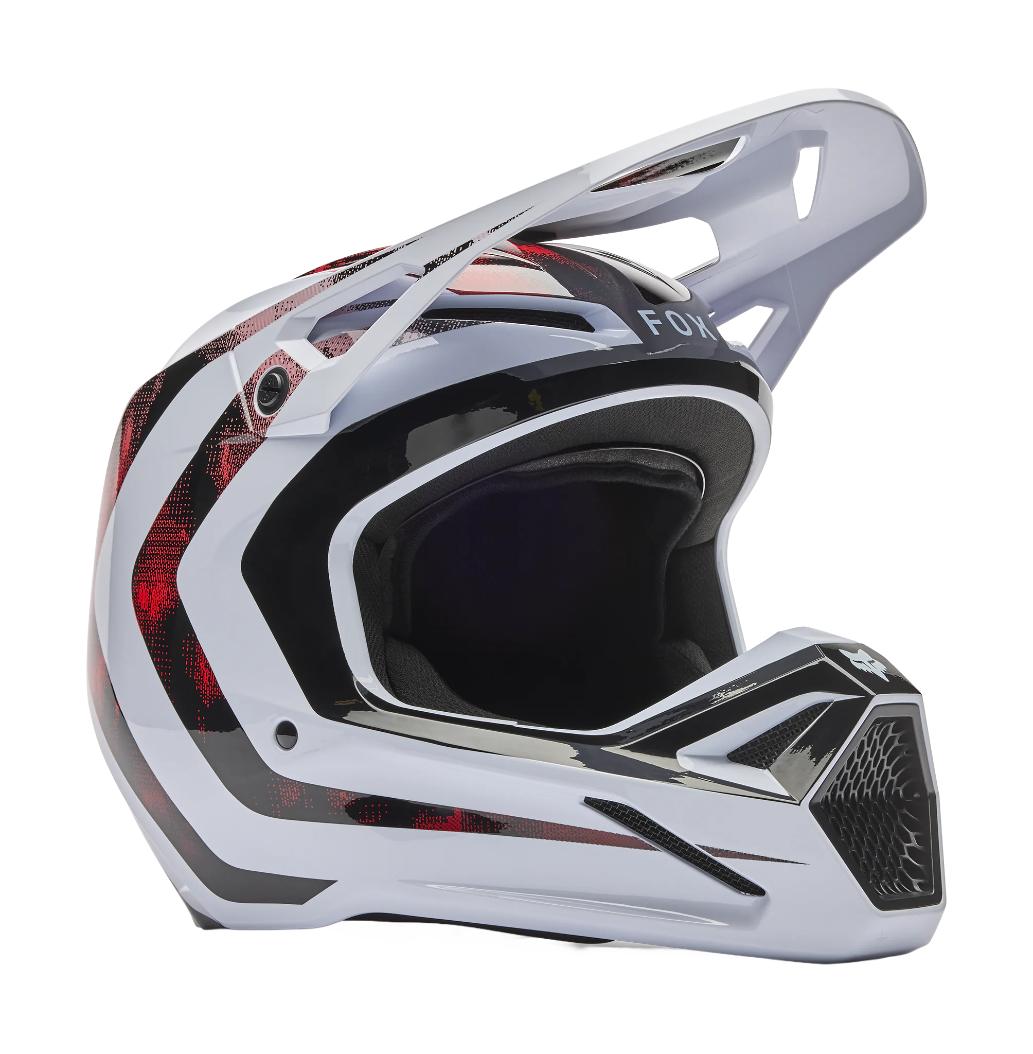Fox Crosshelm V1 Kairos - Wit / Fluo Rood