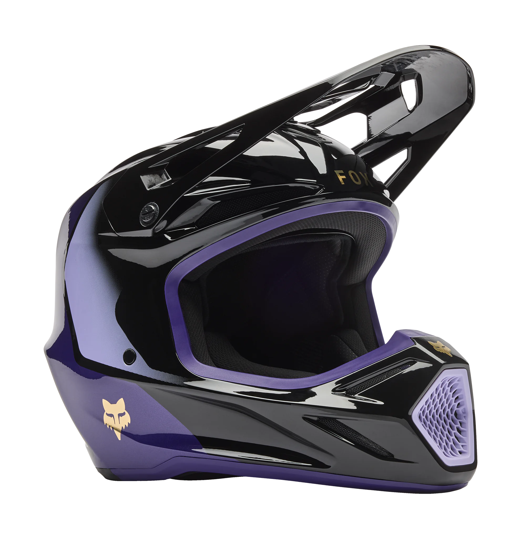 Fox Crosshelm V3 Drip - Zwart / Paars