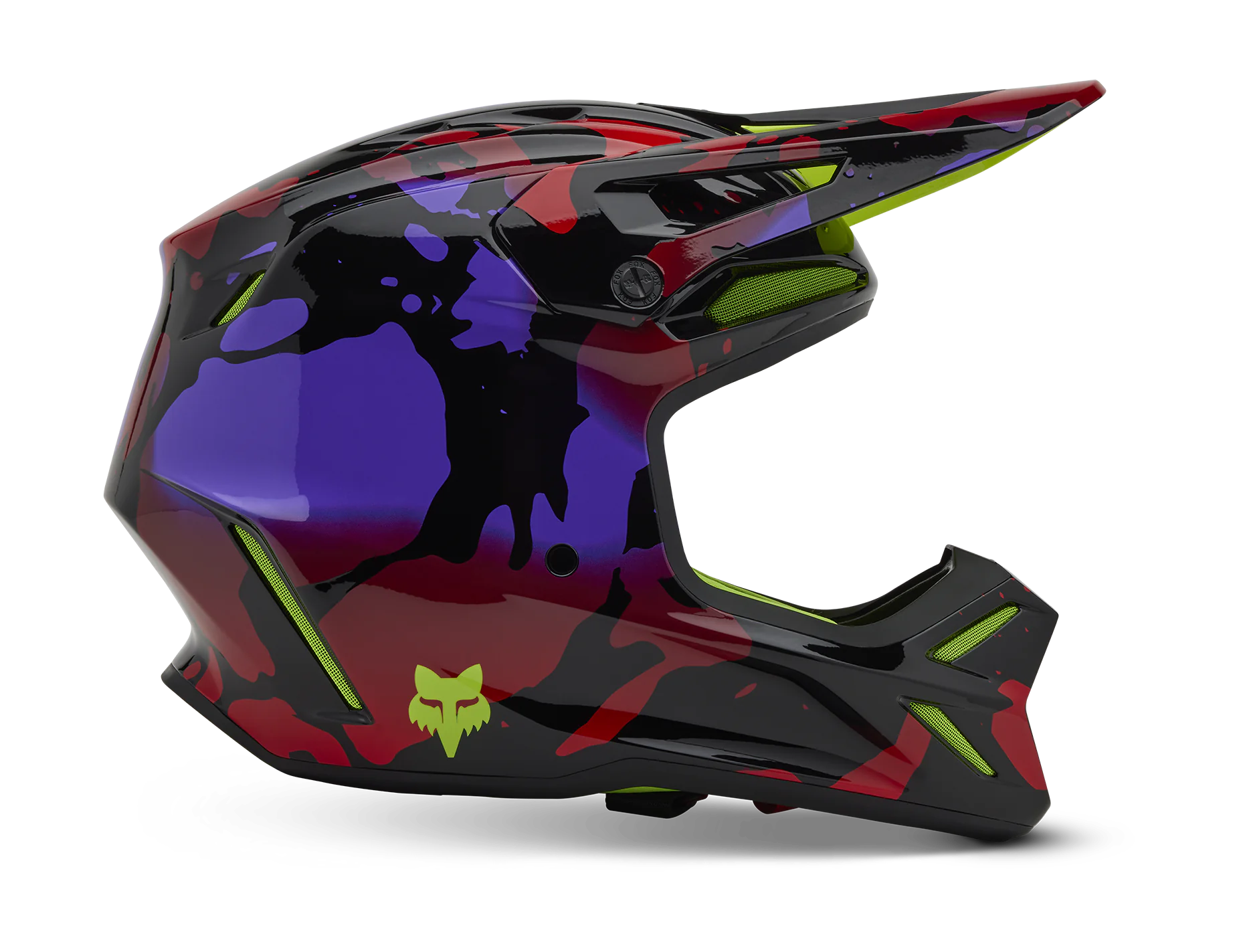 Fox Crosshelm V3 Throttle - Fluo Geel