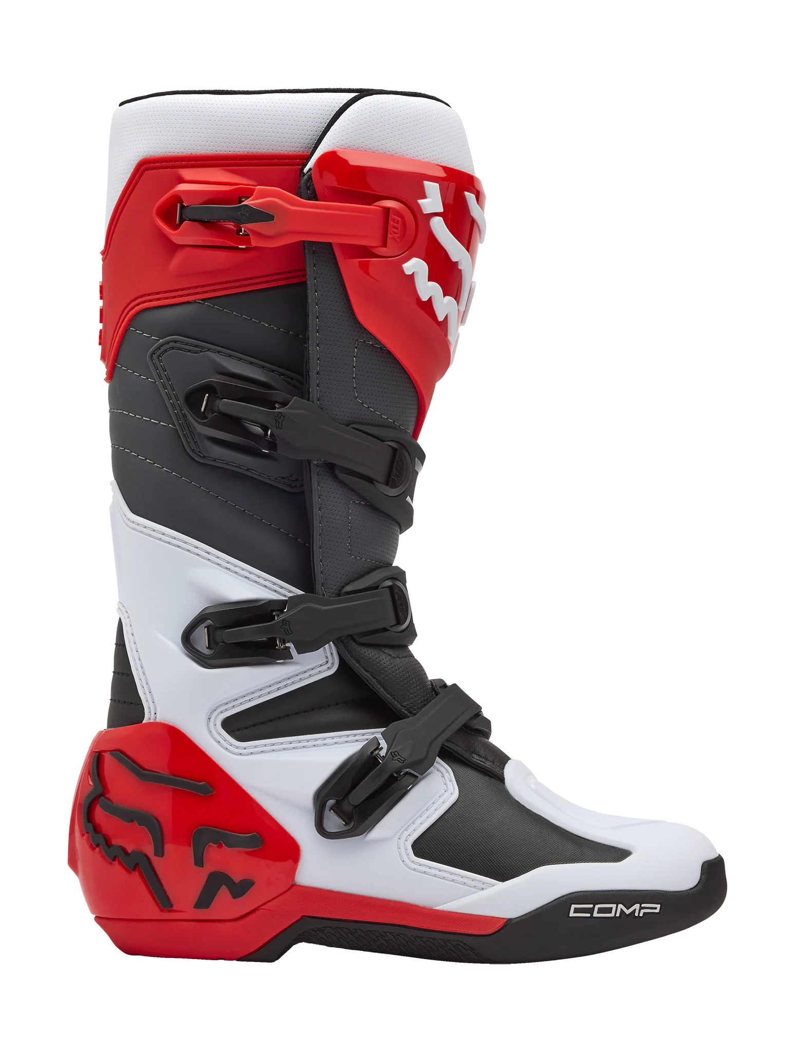 Fox Crosslaarzen Comp - Wit / Fluo Rood